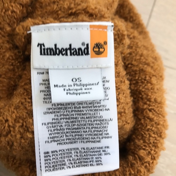 Timberland Brown boucle wheat Knit Beanie NWT one size - Picture 4 of 5